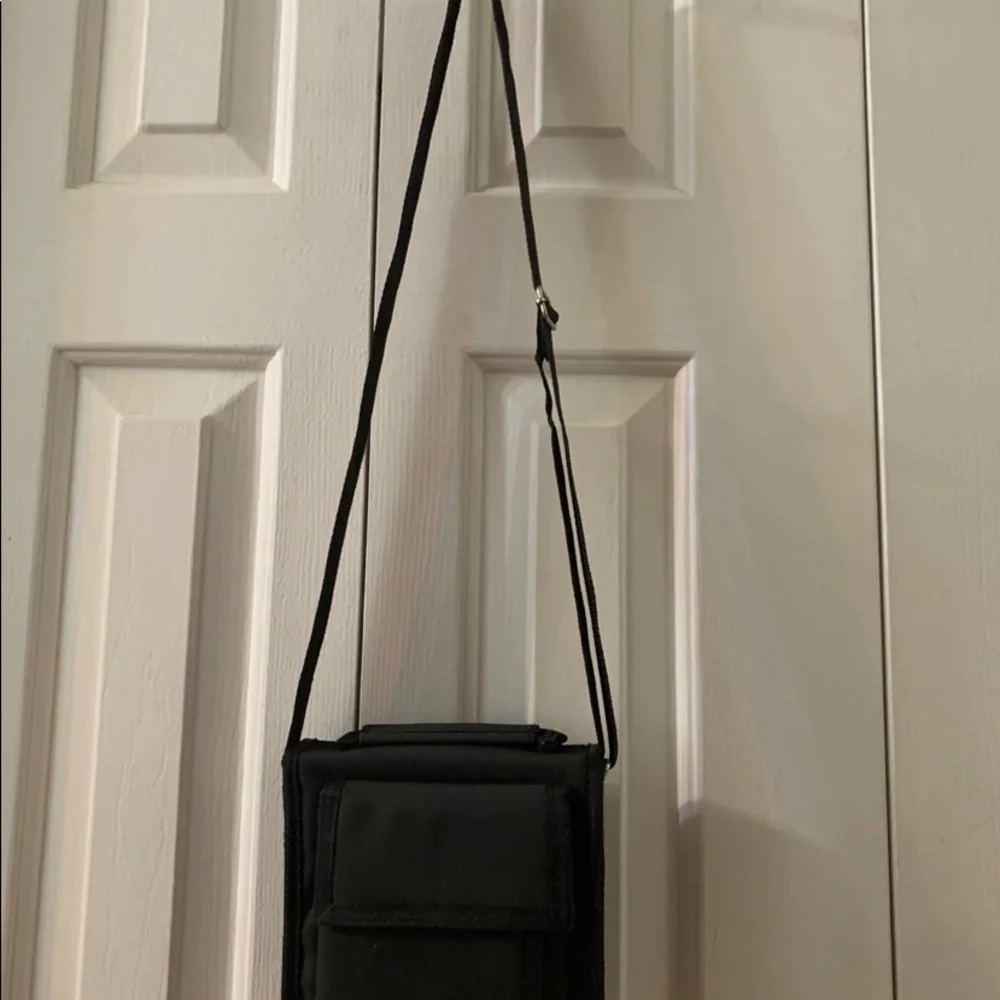 Black Crossbody Handbag. Silver Hardware
